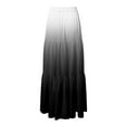 thumbnail image 5 of YDFCWXW Women's Boho Maxi Skirt A-Line Flowy Ruffle Tiered Elastic High Waist Beach Long Skirts with Pockets Black, XL, 5 of 5
