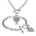 thumbnail image 1 of Stainless Steel With God All Things Are Possible Matthew 19:26 Heart Charm Toggle Bracelet & Necklace, 1 of 3