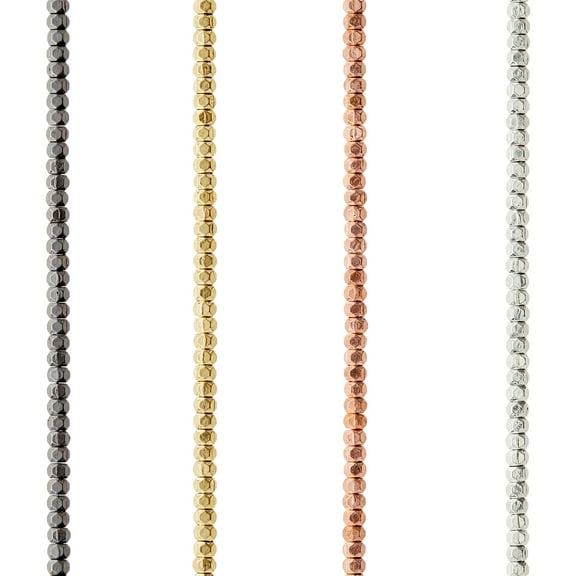 12 Pack: Metal Faceted Rondelle Beads - 3mm by Bead Landing