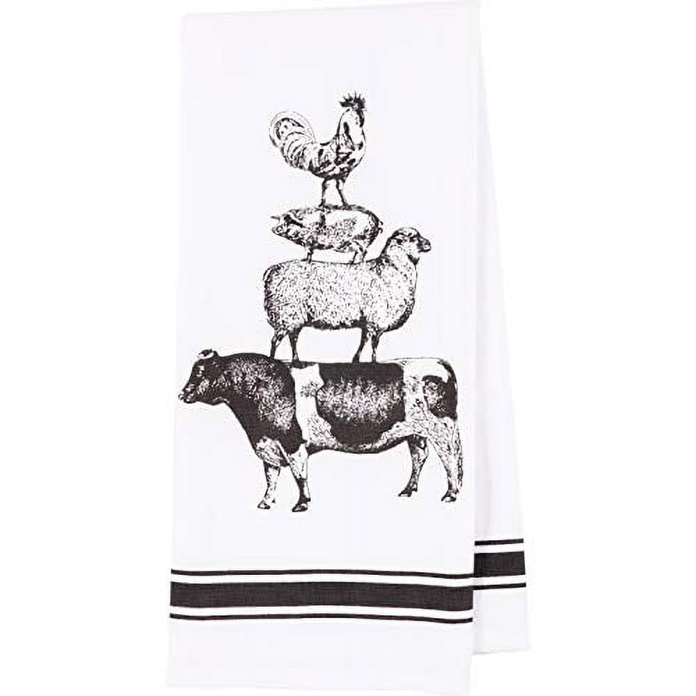 kaf home pantry stacked farm animals kitchen dish towel 18 x 28-inch set of 4 - image 2 of 6