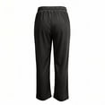 thumbnail image 5 of ZHYou No Boundarie Womens Pants Corduroy Drawstring Wide Leg Elastic High Waisted Soft Knit Loose Fit Casual Trousers with Pockets,Black,Size 3XL, 5 of 8
