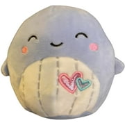 Official KellyToy Squishmallow Valentine's Day Plush Stuffed Animal 5 Inch (Samir Whale)