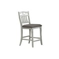 thumbnail image 2 of Antique White Set of 2pc Dining Chairs Slat Back Design Classic Counter Height Chairs Upholstered Cushion Seat Kitchen Dining Room, 2 of 9
