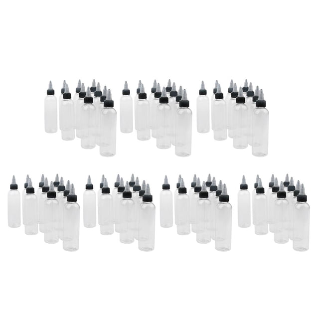 70 Piezas de Botellas de Plástico Vacías con Tapas de Gotero de Boquilla Giratoria Negra 120 Ml Salvador Botellas de pintura con punta