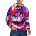 thumbnail image 2 of Saiise Mario Ag Men's Graphic Print Long Sleeve Drawstring Hoodie Pullover Sweatshirt-4X-Large, 2 of 6