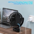 thumbnail image 3 of Ventilador con clip BIVBTP, 1200 mAh, recargable, 20 cm, con 4 velocidades, 3 of 7