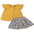 thumbnail image 2 of Filles Enfant Jaune Top + Floral Mini Jupe d'Été Tenue Décontractée, 2 of 5