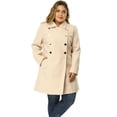 thumbnail image 2 of Abrigo De Doble BotonaduCon Cuello Vuelto TalGrande PaMujer Beige 3XL, 2 of 6