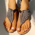 thumbnail image 7 of asdoklhq Womens Espadrilles,Summer Women's Ladies Crystal Butterfly Flip Flops Sandals Casual Shoes, 7 of 7