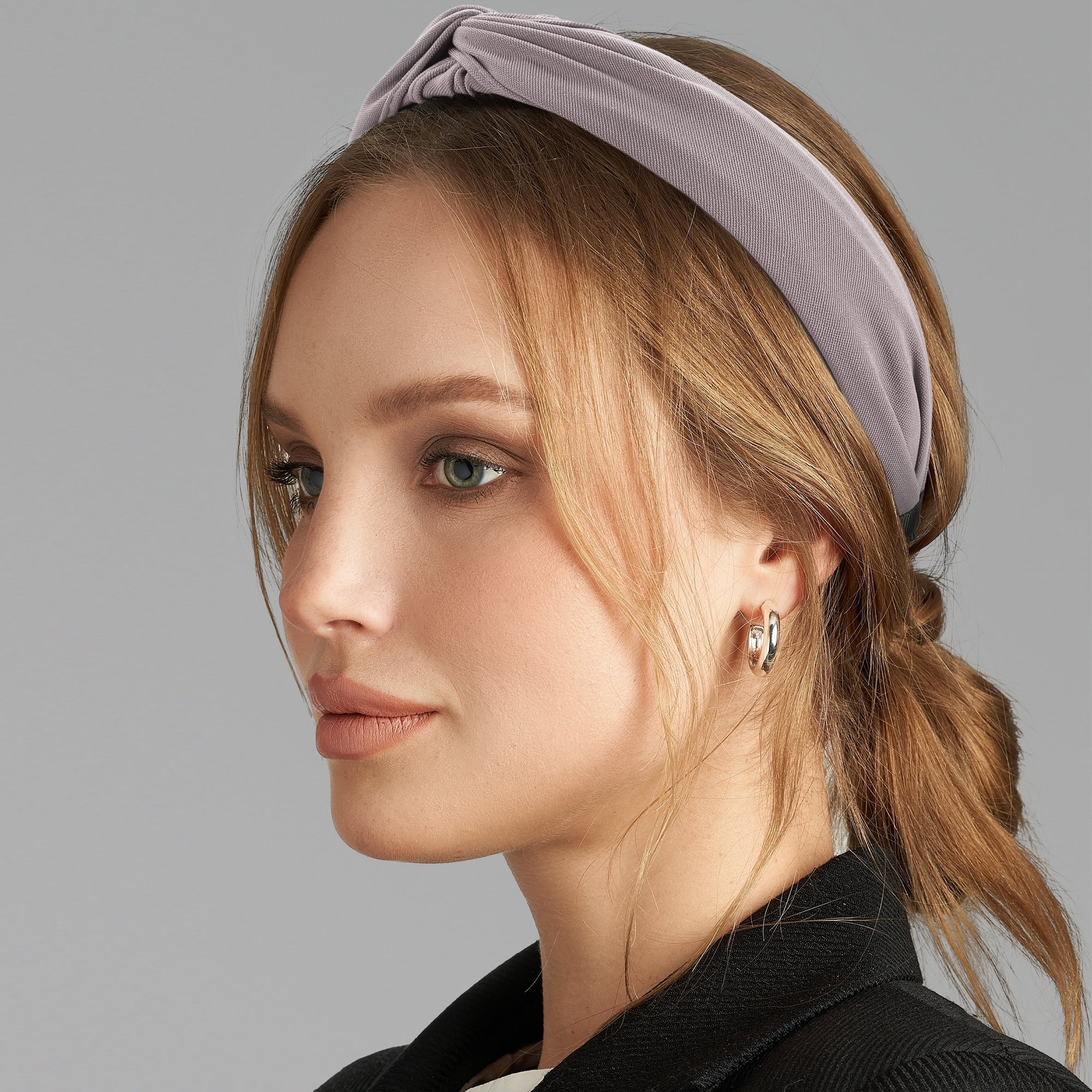 Unique Bargains Satin Knotted Headband Hairband for Women 1.2 Inch Wide Pink