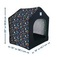 thumbnail image 3 of Pawtitas Small Dog Bed Foldable Dog House Blue Wizard, 3 of 8
