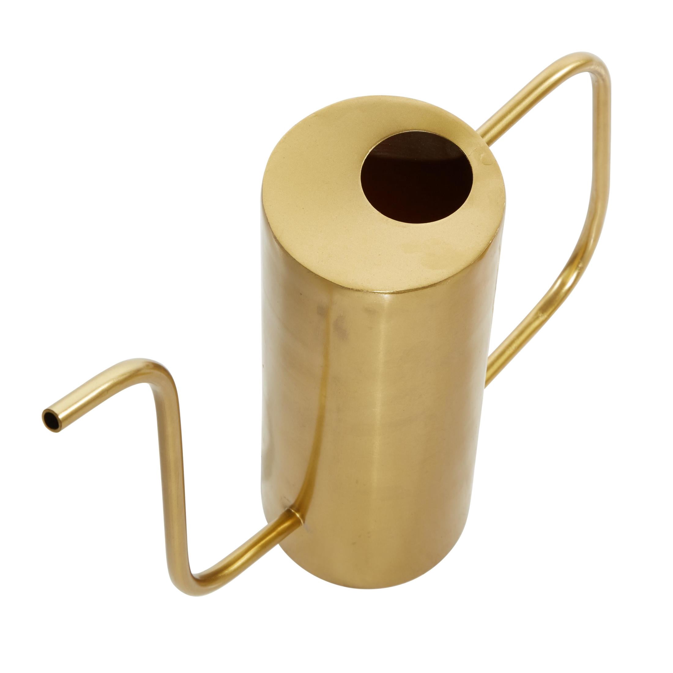DecMode 12", 12", 11"H Gold Metal Watering Can Planter (3 Count)