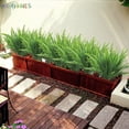 thumbnail image 4 of BadPiggies 2 Pack Artificial Boston Fern Plants Bushes Plastic Faux Shrubs Greenery for House Garden Office UV Resistant Indoor Outdoor Decor, 4 of 9