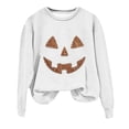 thumbnail image 3 of Tiijoy Girls Halloween Sweatshirt Pumpkin Graphic Pullover Top, White, Sizes 9-10, 3 of 5