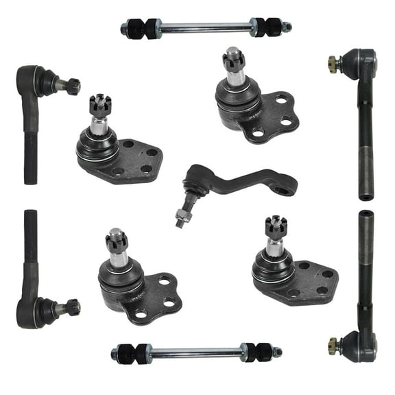 11 Piece Suspension Kit For Dodge RAM 1500 Upper & Lower Ball Joints Inner Outer Tie Rods Pitman Arm Sway Bar Link 2WD Only