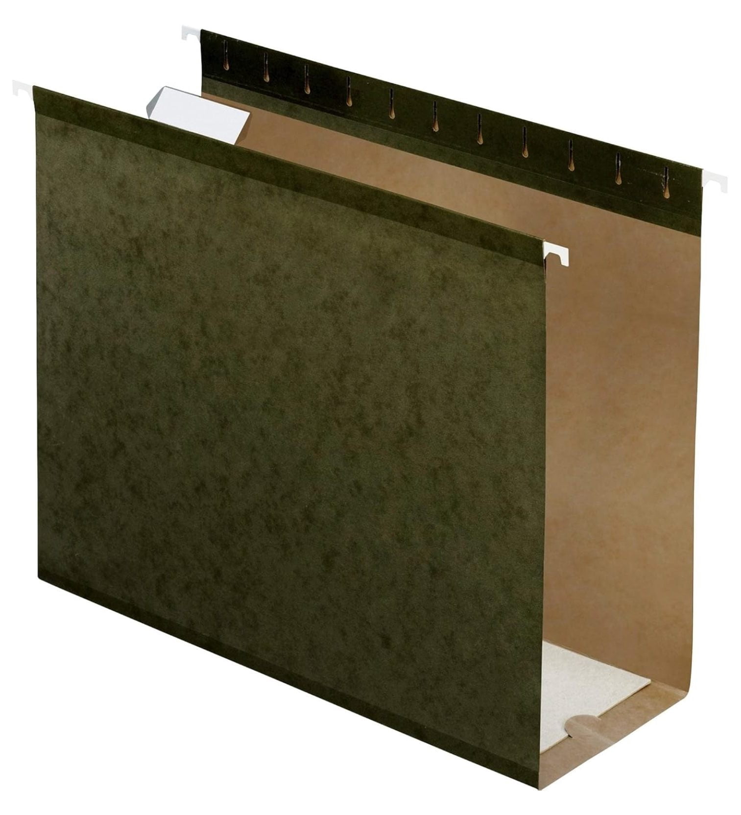 Hanging File Folders 4 Inch Capacity, Letter Size - Standard Green, 1/5 Cut, 25 Pack
