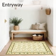 thumbnail image 3 of ODIKA 6'x9' Machine Washable Non-Slip Area Rug, Plant Inspired Leaf High Traffic Rug, Ivory, 92728, 3 of 7