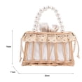 thumbnail image 3 of Bolsa de hombro de cesta pequeña con cordón de cadena de perlas de encaje tejido de ratán Retro para mujer Tmvgtek Para Estrenar, 3 of 9