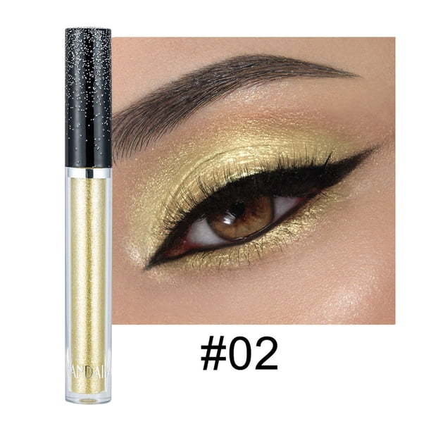XWSHYW Sombra de Ojos Sombra de Ojos Líquida de Diamante, Sombra de Ojos Psicodélica Nacarada Brillante, Maquillaje de Lágrima de Gusano de Seda, Sombra de Ojos Líquida, 2,5 Ml