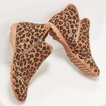 

Women s Suede Boots with Side Zipper Flat Causal Shoes Vintage Easy to Put on Fashionable