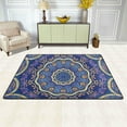 thumbnail image 2 of Dreamtimes Watercolor Mandala Area Rug 72x48in Blue Ethnic Floor Carpet for Indoor Living Dining Room and Bedroom Area, 2 of 7