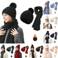 thumbnail image 6 of Cadancy Knit Hats for Women with Scarf 2 Piece Set Winter Comfort Warm Pompom Baenies Hat Cute Trendy Outdoor Cold Weather Snow Caps, 6 of 6