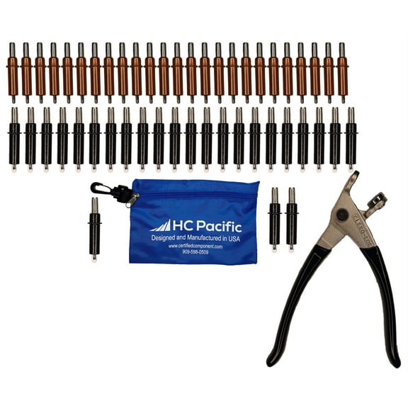 25 each C5/32 & C1/8 Cleco Fasteners with Pliers and Pouch