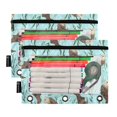 thumbnail image 5 of FORMRS 2 Pack Pencil Pouch for 3 Ring Binder with Clear Window Zipper Pen Case Stationery Organizer, Swimming Otters Pattern, 5 of 6