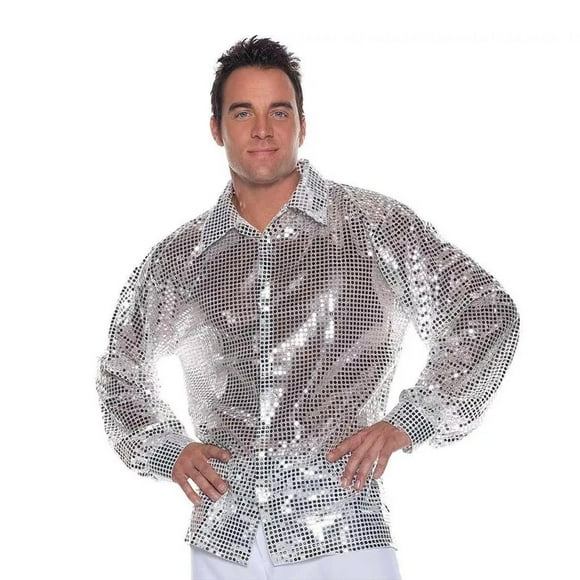 Silver Shimmer Sequin Adult Costume Jacket XX-Large