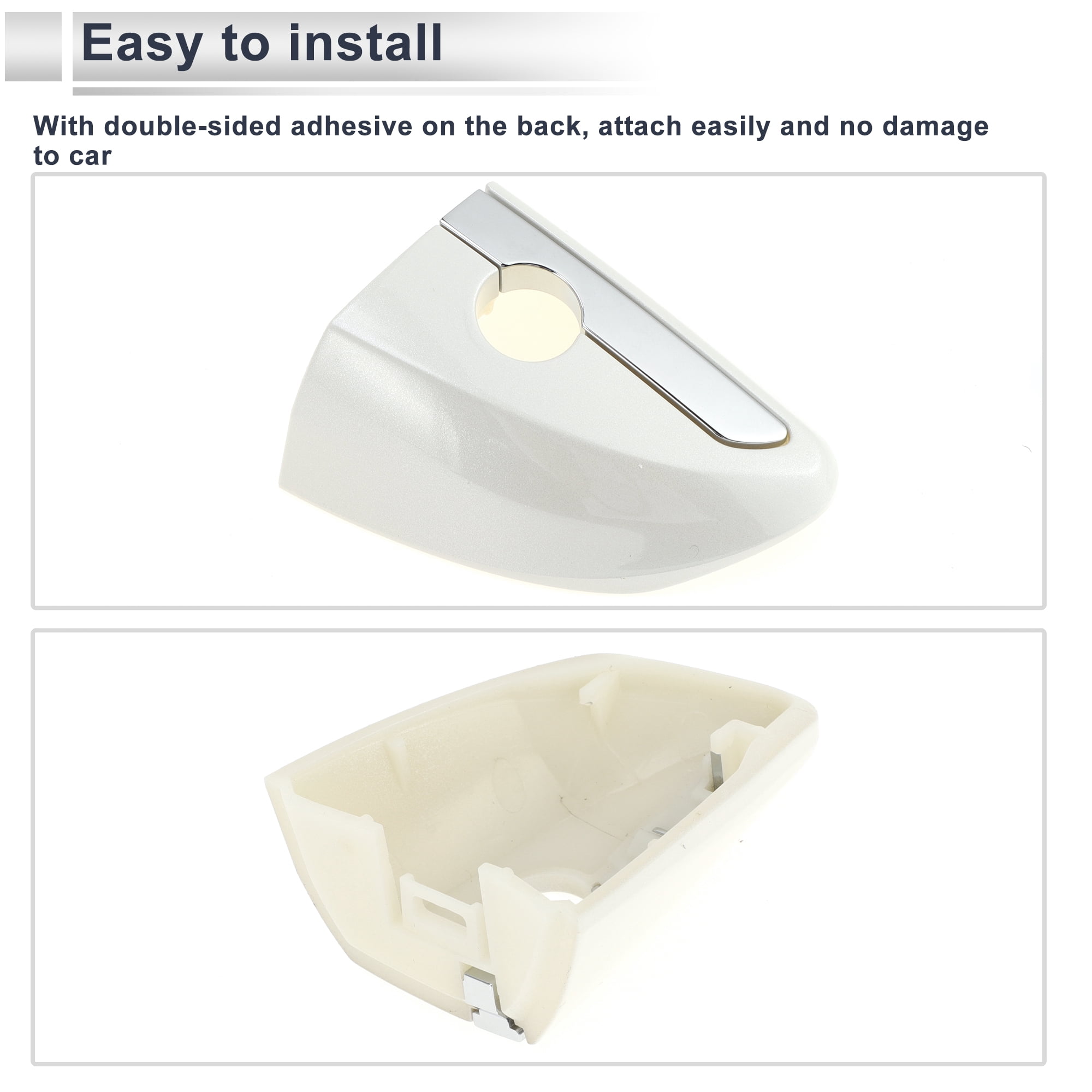 Unique Bargains Door Handle Lock Cylinder Cover for Toyota Corolla 2014-2018 White