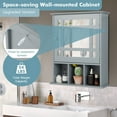 thumbnail image 6 of Gymax Mirrored Medicine Cabinet Bathroom Wall Mounted Storage W/Adjustable Shelf Grey, 6 of 10