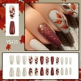 thumbnail image 2 of Thanksgiving Press On Nails with Maple Leaves Designs 24pcs Fall Nails Glossy Acrylic Nails Full Covers on Nails, 2 of 8