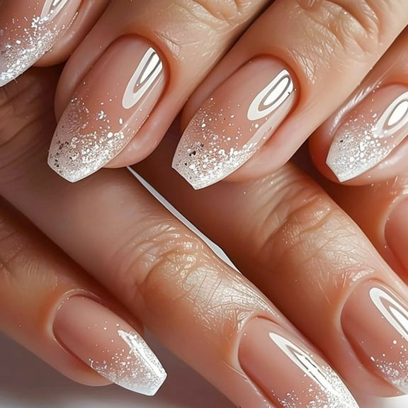 Aellinatey 24Pc Fake Nail Glossy Designs Press on Nail False Nail Tips Artificial Nail