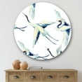thumbnail image 2 of Designart 'Asian Crane Bird Impression I' Traditional Circle Metal Wall Art 36x36 - Disc of 36, 2 of 5