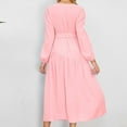 thumbnail image 4 of Hvot&aat Women's Elegant V Neck Midi Dress with Belt 2025 Fall Long Sleeve Evening Party Cocktail Dresses for Wedding Guests, 4 of 7