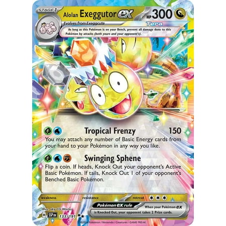 Pokemon Surging Sparks Double Rare Alolan Exeggutor ex #133