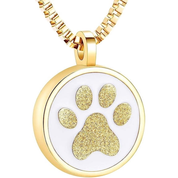 Paw Cremation Jewelry Urn Necklace for Ashes for Pet, Paw Print Memorial Ash Jewelry, Keepsake Pendant for Pet's Cat Dog's Ashes with Filling Kit
