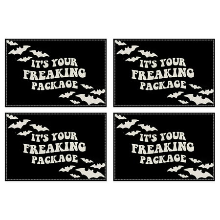 

NAZISHW Clearance Halloween Placemats Set Of 4 12x18 Inch Funny Table Mat Non Slip And Washable Linen Place Mat For Home Party Decoration Gothic Decor