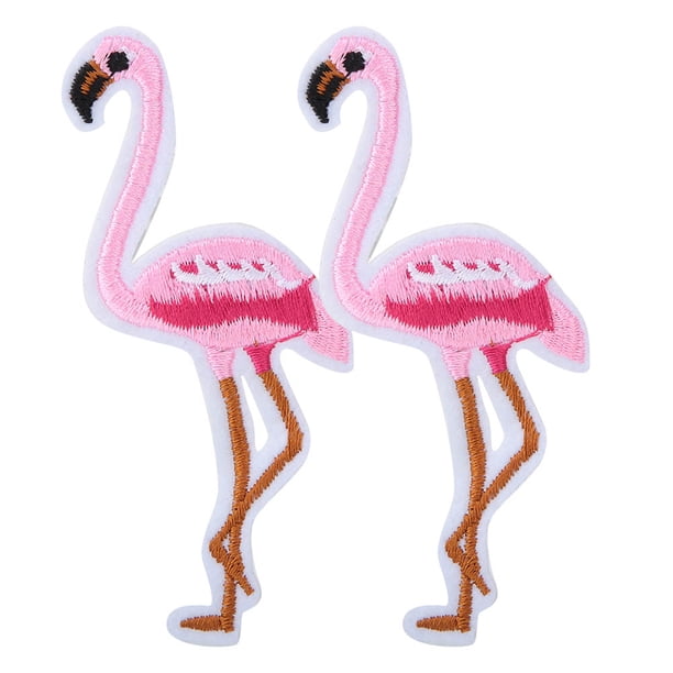 Parche De Pájaro Flamenco Apliques De Hierro En Parche Apliques De Animales 2 Piezas Lindo Pájaro Bordado Apliques DIY Hierro En Parche Para Ropa Bolsa Accesorios Flamenco ANGGREK Arte y Manualidades