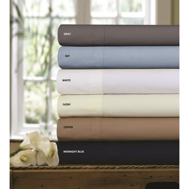 300 Thread Count Cotton Percale Solid Extra Deep Pocket Sheet Set Queen