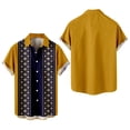 thumbnail image 2 of Camisas s Para Hombre Manga Corta Camisa de manga corta con estampado digital 3d de ocio de tendencia de moda de playa de turismo de vacaciones de verano para hombres (Gold, 4XL), 2 of 5