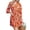 Orange Palm Leaf, variant on Waffle Knit Robe for Women Soft Lightweight Tie Short Bathrobes 3/4 Sleeve Ladies Floral Sleepwear