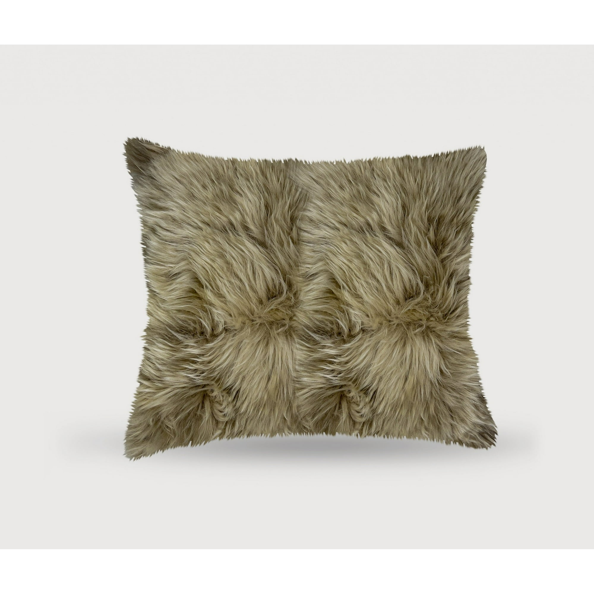 Taupe Natural Sheepskin Square Pillow Taupe Natural Sheepskin Square Pillow