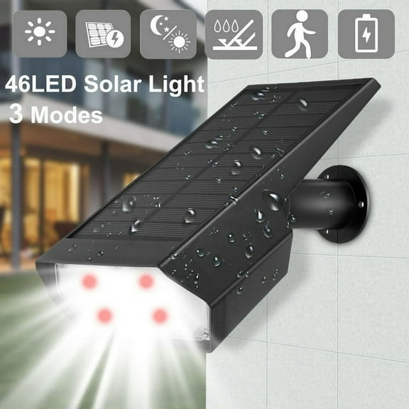 Solar Flood Light with Motion Sensor Remote Control, 46 LED Waterproof Solar Security Motion Sensor Wall Light with 3 Lighting Modes for Park,Garden,Garage,Patio