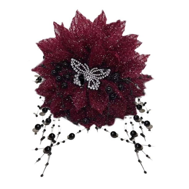 TQEHS Pinzas para el pelo con borlas de plumas negras para mujer, elegantes, para niñas y mujeres, W1L5