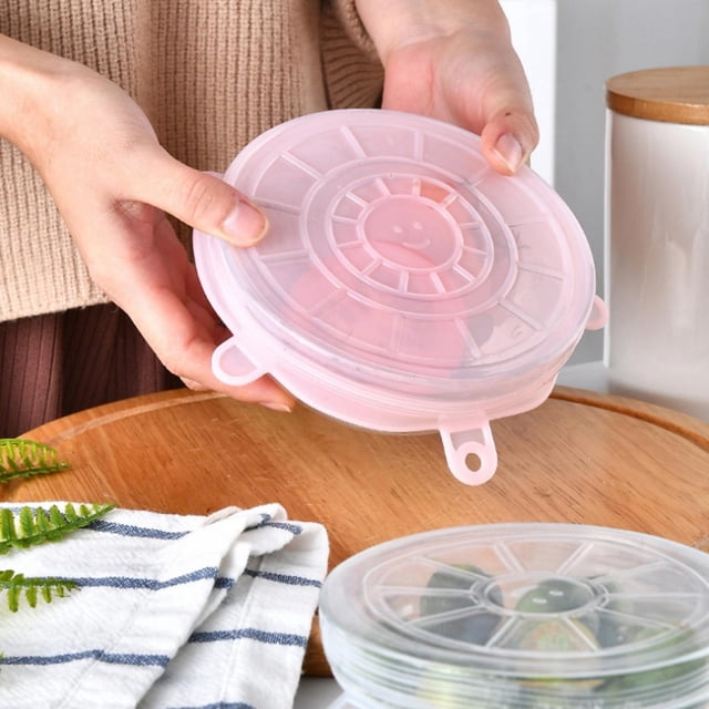 Tapa de conservación, 6 piezas/juego, tapa de silicona reutilizable y elástica para almacenamiento de alimentos, cubierta para cuenco, rendimiento impulsado