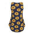 thumbnail image 4 of Mode Femmes Sans Manches Tournesol Impression Couleur Bloc Réservoir T-Shirt Top, 4 of 5