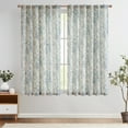 thumbnail image 3 of CURTAINKING Linen Curtains Floral Curtains for Living Room 63 Inch Length Blue Printed Curtains Rod Pocket Back Tab Farmhouse Peony Flower Patterned Drapes Bedroom Window Curtain Set 2 Panels, 3 of 8