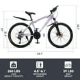thumbnail image 3 of 26/27.5 inch Mountain Hardtail Mountain Bike for Men/Women, 27 Speed Twist Shifting, Front Suspension, Comfort Saddle, Purple/Black/White, 3 of 11