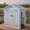 Light Gray, variant on Dextrus 6 x 4 ft Metal Tool Shed with Window Four Vents Lockable Door Outdoor Storage Unit for Backyard Lawn Patio Tools Equipment Trash Bins Dark Gray